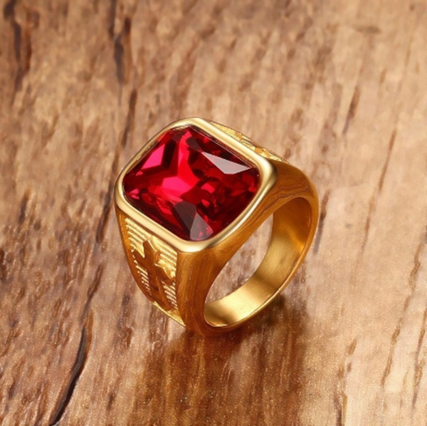 1 Gram Gold Forming Red Stone With Diamond Glamorous Design Ring - Style  A813, Fashion Stone Ring, नग वाली अंगूठी - Soni Fashion, Rajkot | ID:  2849097788033
